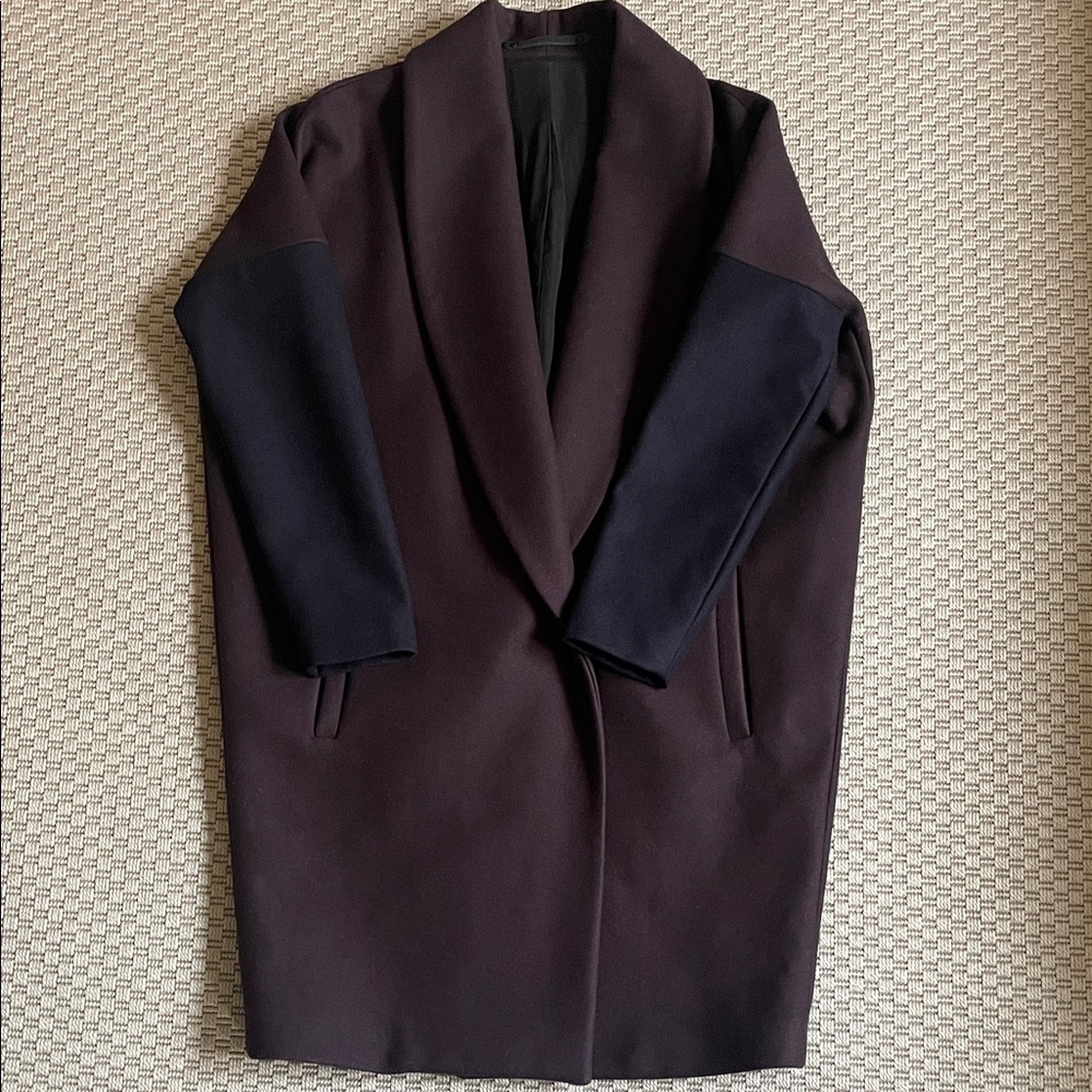 All Saints Two Tone Wool Coat View 2
